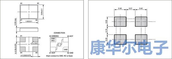 京瓷出产的具备特殊功能的1008mm超小型quartz crystal