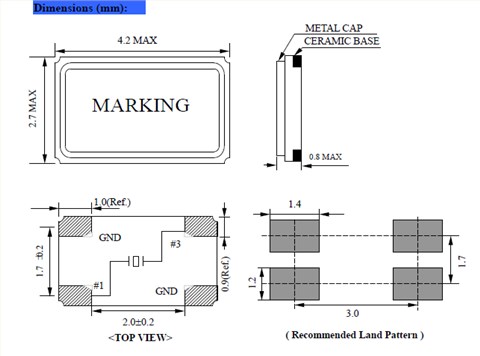 NSK晶振,贴片晶振,NXJ-42晶振,无源贴片晶振