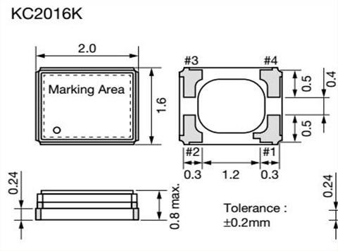 KC2016K无线网络晶振,京瓷CMOS时钟振荡器,KC2016K75.0000C1GE00
