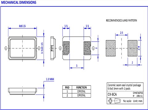6GWIFI应用晶振 NKG汽车级晶振 S6CA27.0000F12E25-EXT
