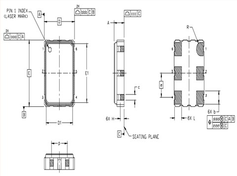 SiliconCrystal,550AE100M000DGR,Si550压控振荡器,7050mm,100MHZ