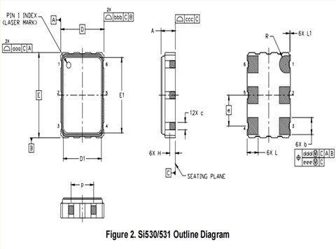 Si531,531EC156M250DGR,7050mm,Silicon晶体振荡器,156.25MHZ