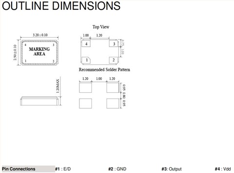 3225mm通信晶振,CMOS,SX3CB-15K20E-45MHz,FCD-Tech小尺寸振荡器