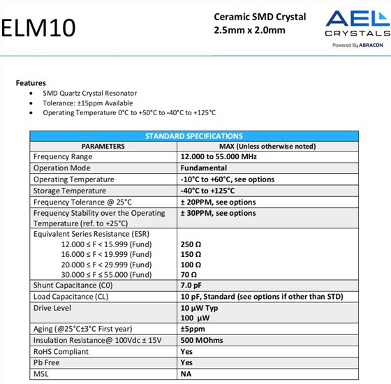 ELM10规格