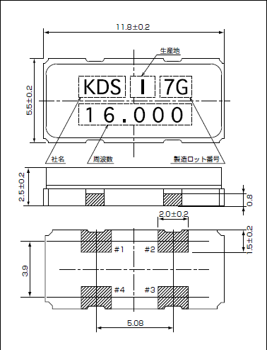 日产进口陶瓷壳晶振,大尺寸4脚石英谐振器,DSX151GAL晶振