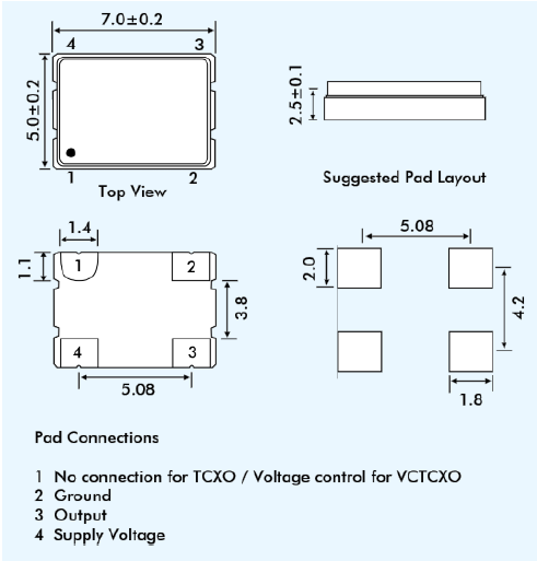 EMQF574T 7050 TCXO