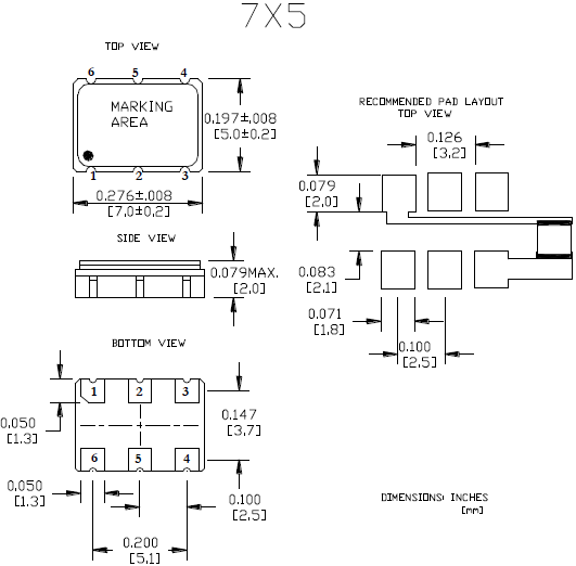 SCO (7050) 5032 OSC LVDS LVPECL