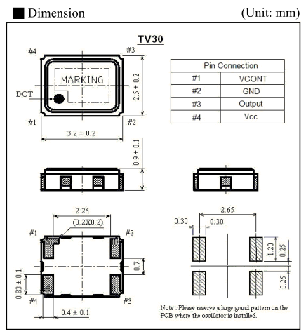 ITTI晶振,TV30晶振,低电源电压晶振,TV30S2.5-3085-9-26.000晶振