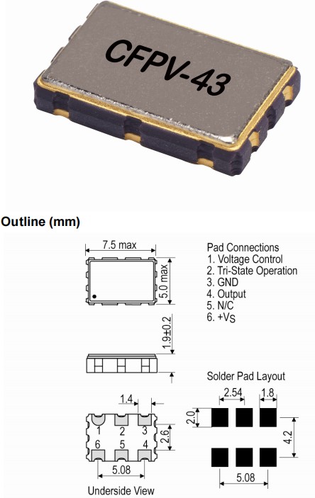 IQD晶振,CFPV-43晶振,有源贴片晶振