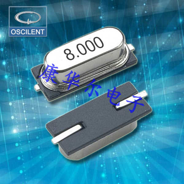 Oscilent晶振,250-3.6864M-20-S-TR晶振,小体积贴片晶振