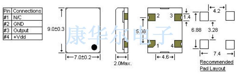 STD晶振,TC79-4-12M800000晶振,有源四脚贴片晶振