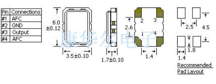 STD晶振,VTC36-4-12M800000晶振,6035mm有源晶振