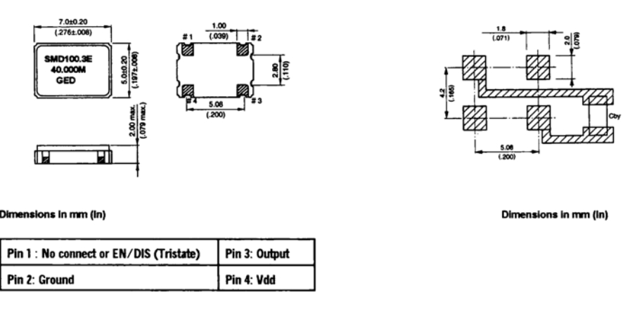 美国GED有源晶振,6G发射器晶振,SMD100.3C(E/D)-10.000MHz