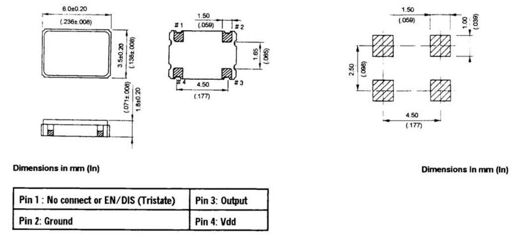 SMD600.3B(E/D)-24.000MHz/6G转换器晶振/GED时钟晶体振荡器