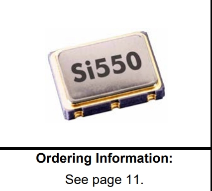 SiliconCrystal,550AE100M000DGR,Si550压控振荡器,7050mm,100MHZ